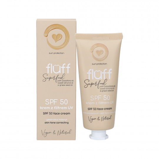 FLUFF Cream tasoittaa ihon sävyä, SPF50/PA++++ 50ml