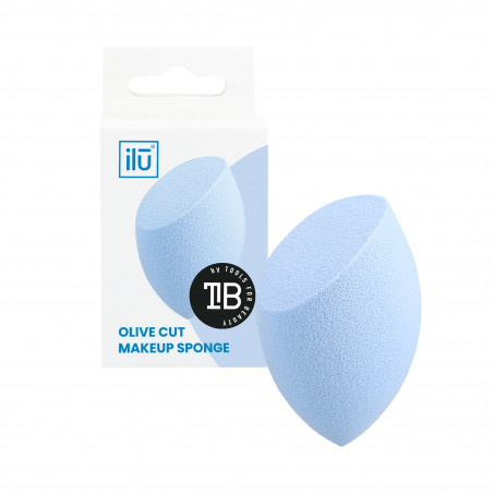 ilū Olive Cut Makeup Sponge, Blue