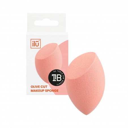 ilū Olive Cut Makeup Sponge, Orange