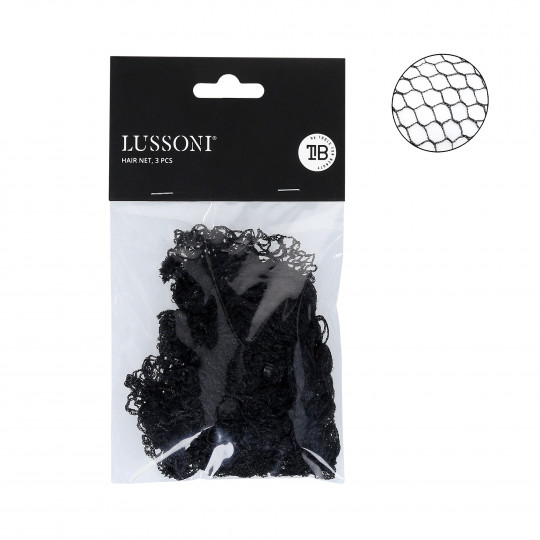 LUSSONI Filet à cheveux en maille avec bande élastique, 3 pièces