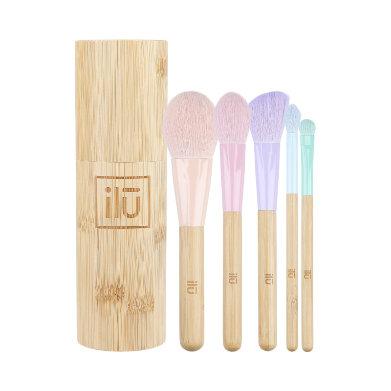 ILŪ BambooM! 5pc Makeup Brush Set with Bamboo Tube