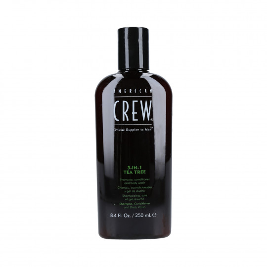 AMERICAN CREW Tea Tree Shampoo per capelli, balsamo e bagnoschiuma 3 in 1 250ml