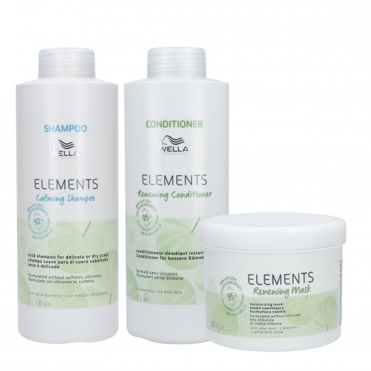 WELLA PROFESSIONALS ELEMENTS Zestaw szampon 1000ml + odżywka 1000ml + maska 500ml