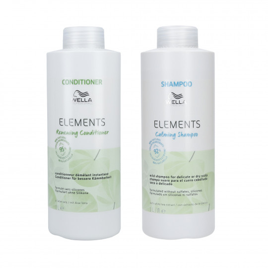 Conjunto WELLA PROFESSIONALS ELEMENTS shampoo de limpeza 1000ml + condicionador 1000ml