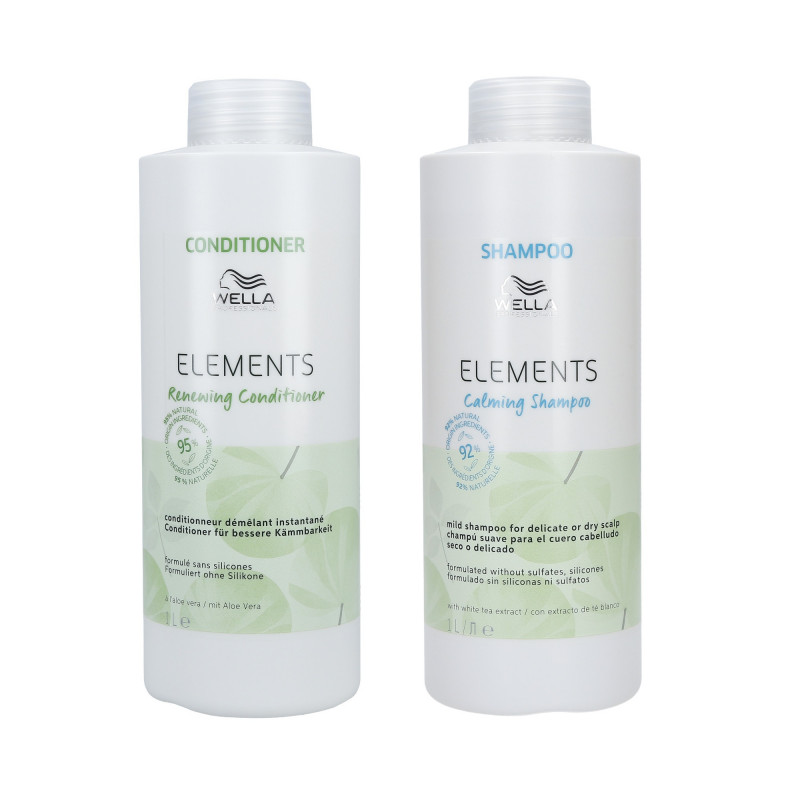 WELLA PROFESSIONALS ELEMENTS Set Shampooing 1000ml + Après-shampooing 1000ml
