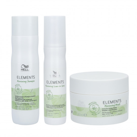 WELLA PROFESSIONALS ELEMENTS RENEWING Zestaw szampon 250ml + odżywka w sprayu 150ml + maska nawilżająca 150ml