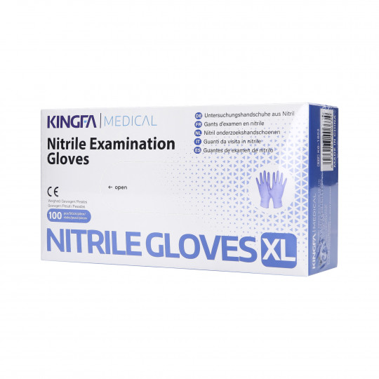 KINGFA MEDICAL Jednorazowe rękawiczki z nitrylu, kolor fioletowy, rozmiar XL, 100szt.