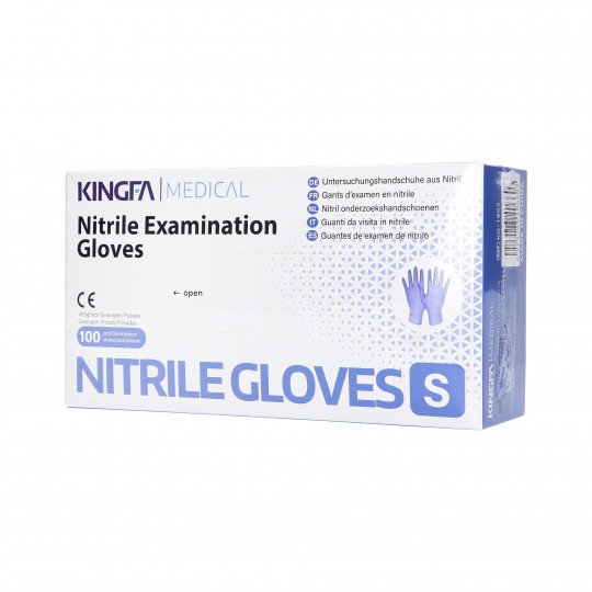 KINGFA MEDICAL Luvas descartáveis de nitrilo, roxas, tamanho S, 100 unid.