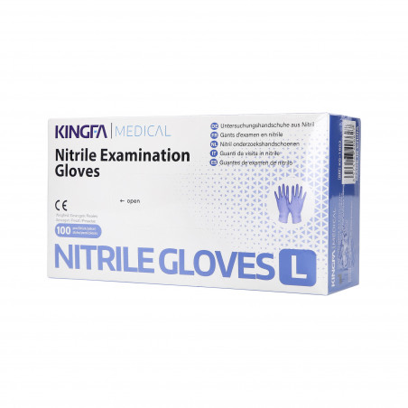 KINGFA MEDICAL Disposable nitrile gloves violet, 100pcs. L