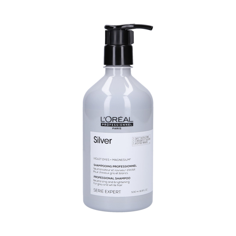 L'OREAL PROFESSIONNEL MAGNESIUM SILVER Szampon rozjaśniający do włosów siwych 500ml