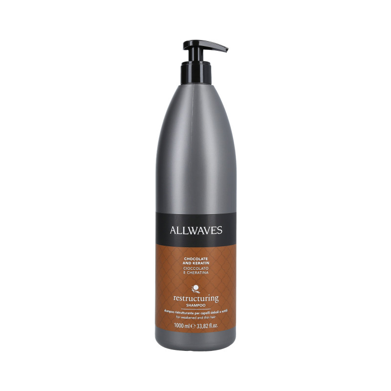 Allwaves Professionelle Shampoo Cioccolato e Cheratina 1000 ml 