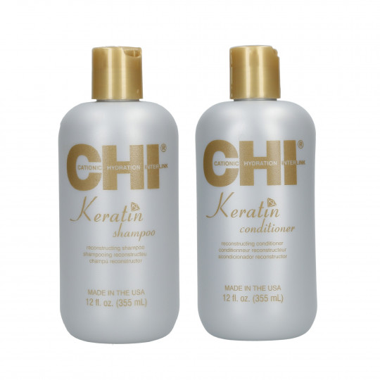 CHI KERATIN Gold Shampoo 355ml + Balsam 355ml