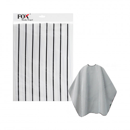 FOX PROFESSIONAL BARBER EXPERT Cape White with black stripes 
