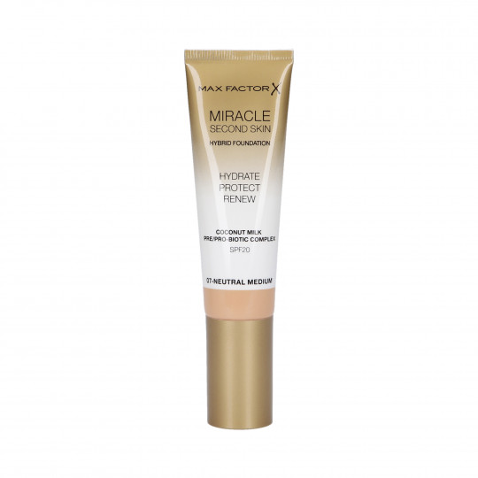 MAX FACTOR MIRACLE Second Skin Base de maquillaje facial hidratante SPF20 007 Neutral Medium 30ml