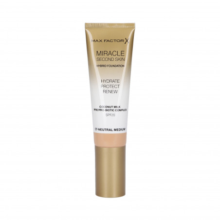 MAX FACTOR MIRACLE Second Skin Foundation SPF20 007 Neutral Medium 30ml