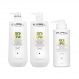 GOLDWELL DUALSENSES RICH REPAIR šampón 1000 ml + kondicionér 1000 ml + ošetrenie 500 ml