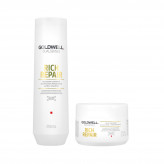 GOLDWELL Dualsenses Rich Repair Restoring Shampoo 250ml + 60Sec Treatment 200ml Set 