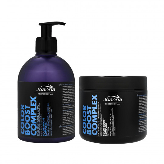 JOANNA PROFESSIONAL COLOR BOOST COMPLEX Väriä elvyttävä shampoo 500ml + hoitoaine 500g