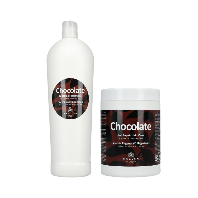 KALLOS CHOCOLATE Suklaasarja shampoo 1000ml + naamio 1000ml