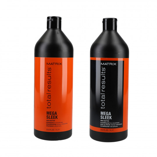 MATRIX TOTAL RESULTS Mega Sleek Glättendes Shampoo 1000 ml + Conditioner 1000 ml