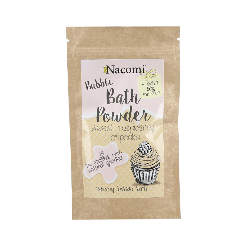NACOMI Bath Powder Vannipulber – vaarika koogikesi 100g+50g