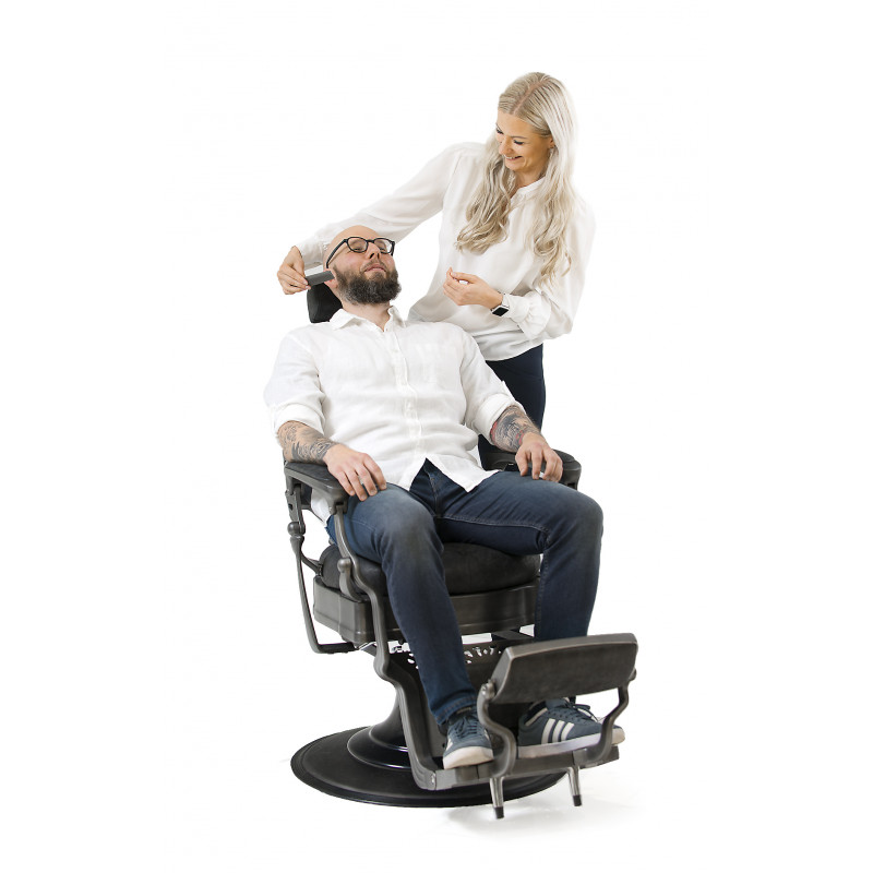 SAKAI SOHO Fotel barberski, antyczna czerń