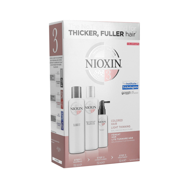 NIOXIN 3D CARE SYSTEM 3 Sæt shampoo 150ml + balsam 150ml + behandling 50ml