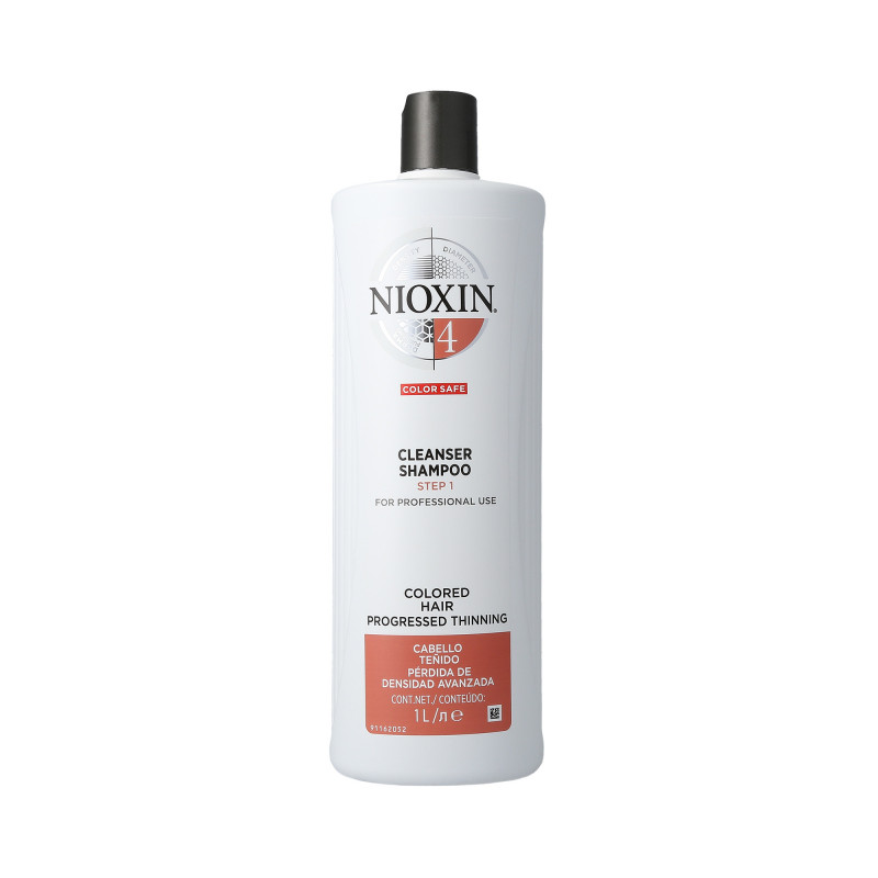 NIOXIN CARE SYSTEM 4 Shampooing purifiant cheveux colorés très fins 1000ml