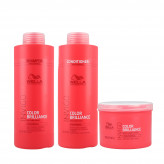 WELLA PROFESSIONALS INVIGO COLOR BRILLIANCE Sæt til tyndt hår 1000 shampoo + 1000 balsam + maske 500ml