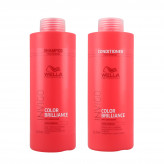 WELLA PROFESSIONALS INVIGO COLOR BRILLIANCE Conjunto para cabelos finos shampoo 1000ml + condicionador 1000ml