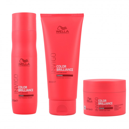 WELLA PROFESSIONALS INVIGO COLOR BRILLIANCE Sæt til tykt hår shampoo 250 + balsam 200 + maske 150 ml