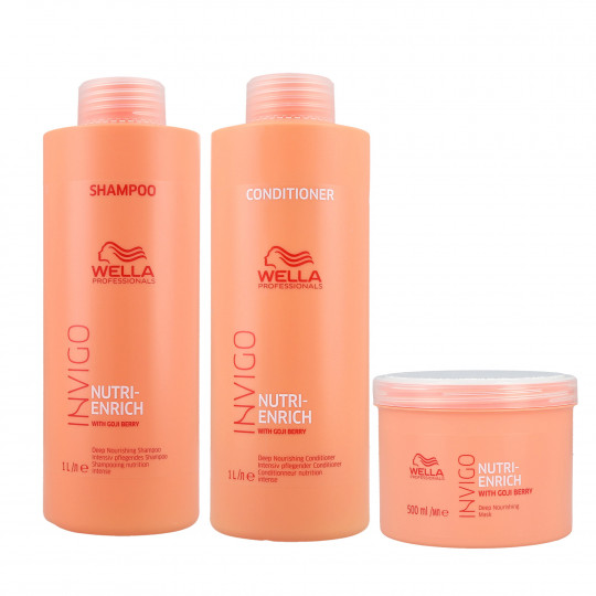 WELLA PROFESSIONALS INVIGO NUTRI-ENRICH Conjunto shampoo 1000ml + condicionador 1000ml + máscara 500ml