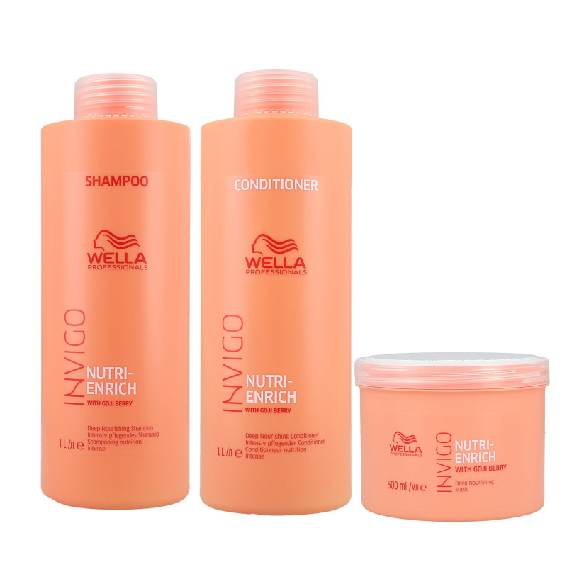 WELLA PROFESSIONALS INVIGO NUTRI-ENRICH Coffret shampooing 1000ml + revitalisant 1000ml + masque 500ml