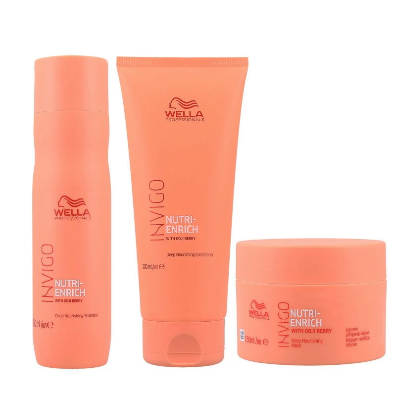 WELLA PROFESSIONALS INVIGO NUTRI-ENRICH Conjunto shampoo 250ml + condicionador 200ml + máscara 150ml