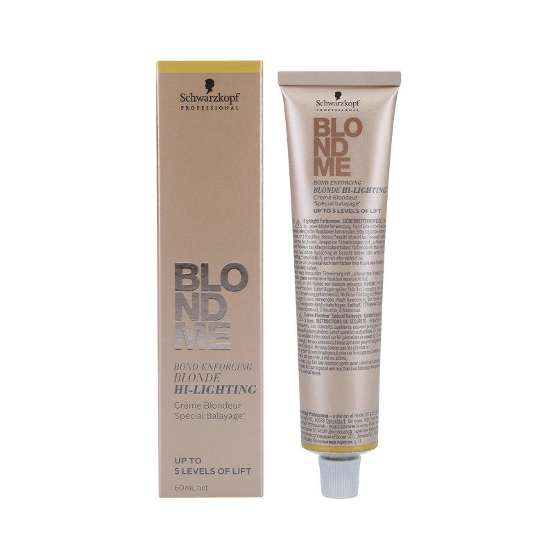 SCHWARZKOPF PROFESSIONAL BLONDME Hi-Lighting Warm Gold Rozjaśniający krem koloryzujący do włosów blond 60ml