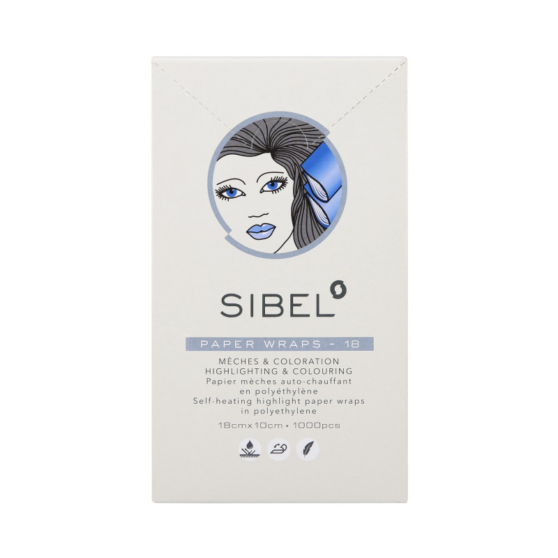 Sibel High-Light Wraps 18 Boîte Papiers mèches 1000pcs 10 x 18cm + palette