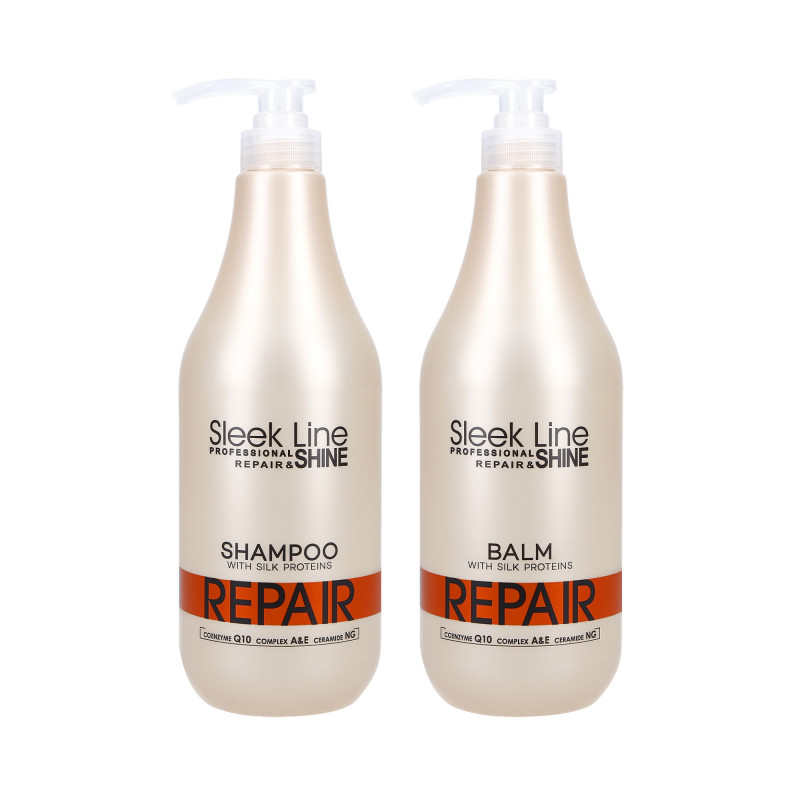 STAPIZ SLEEK LINE REPAIR Balm silkkiä 1000ml + shampoo 1000ml