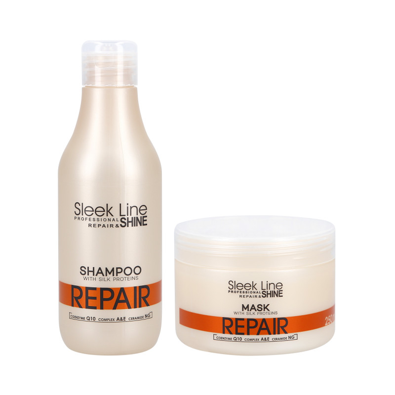 STAPIZ SLEEK LINE REPAIR Maska 250ml+Szampon 300ml