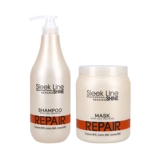 STAPIZ SLEEK LINE REPAIR Sæt Shampoo 1000ml + Maske 1000ml
