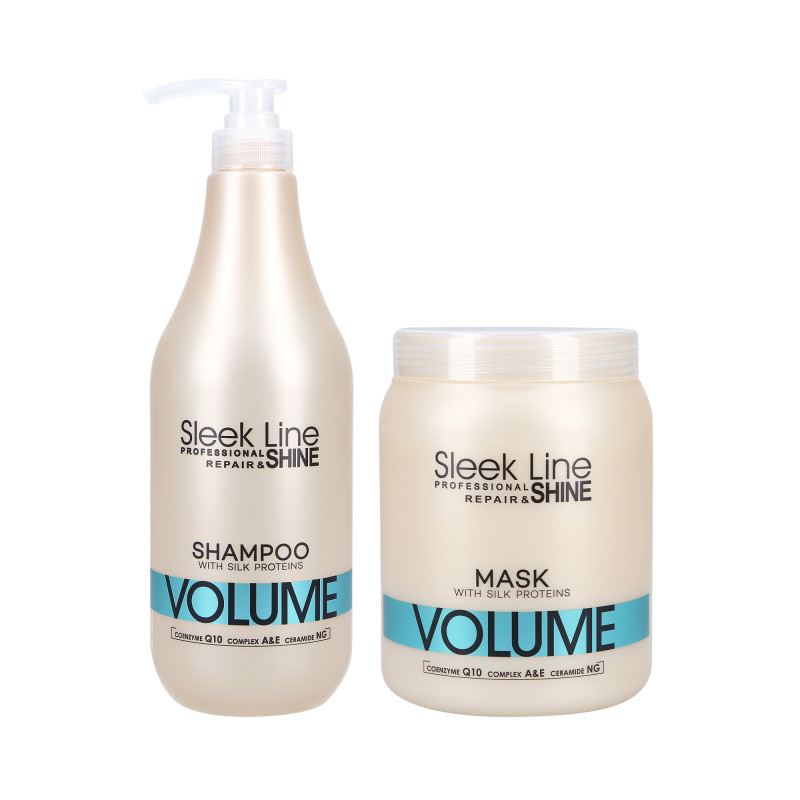Stapiz Sleek Line Volume Maske mit Seide 1000 ml + Shampoo 1000 ml