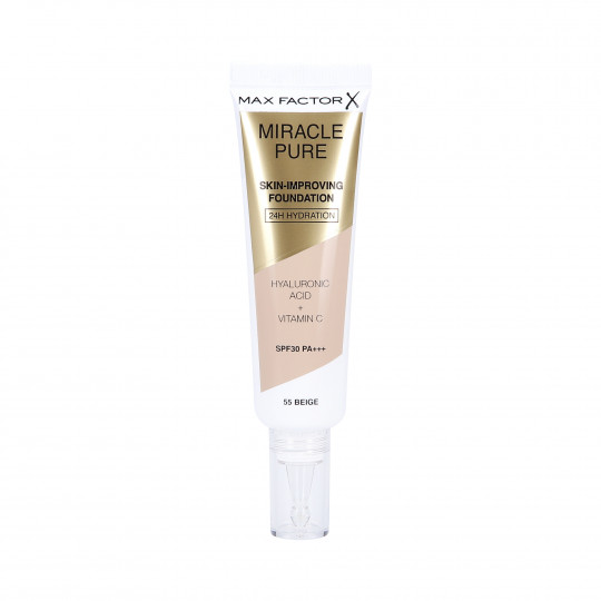 MAX FACTOR MIRACLE PURE SKIN Foundation forbedrer hudens tilstand 55 Beige 30ml