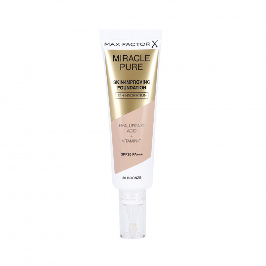 MAX FACTOR MIRACLE PURE SKIN meikkivoide parantaa ihon kuntoa 80 pronssia 30ml