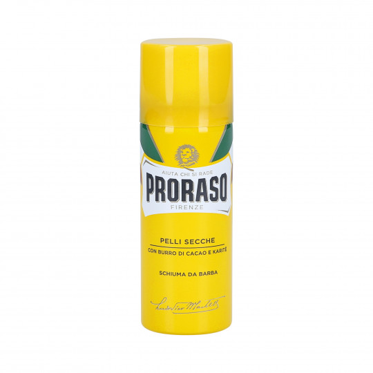 PRORASO YELLOW Espuma de barbear nutritiva e regeneradora para pele seca 50ml