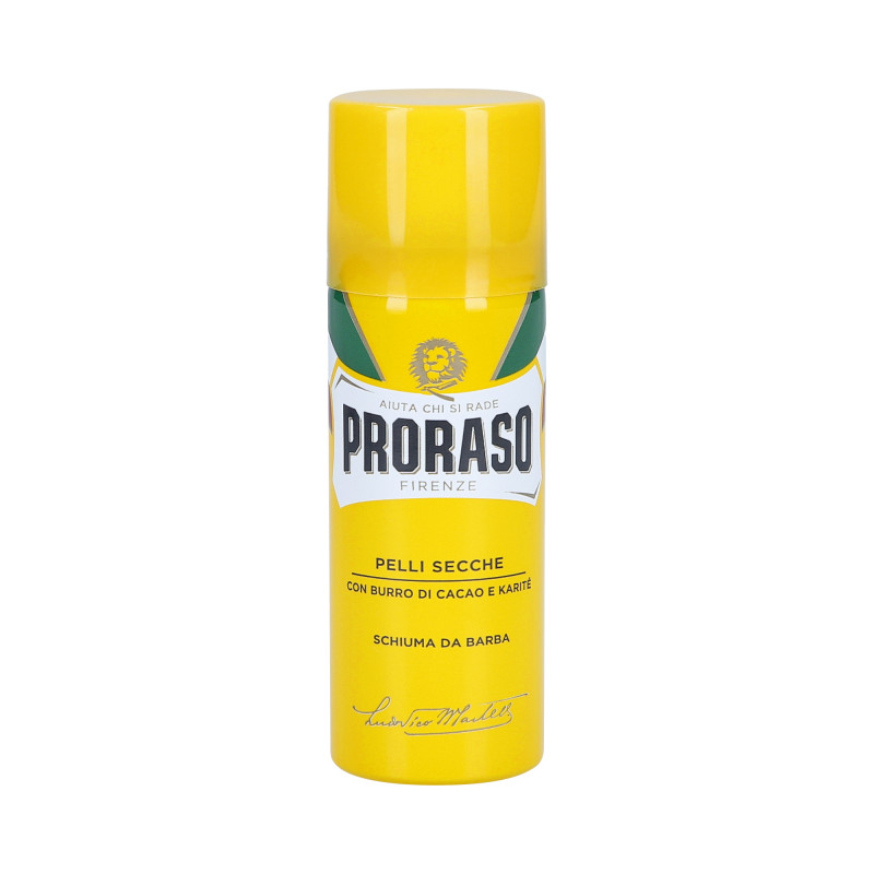 PRORASO YELLOW Espuma de barbear nutritiva e regeneradora para pele seca 50ml