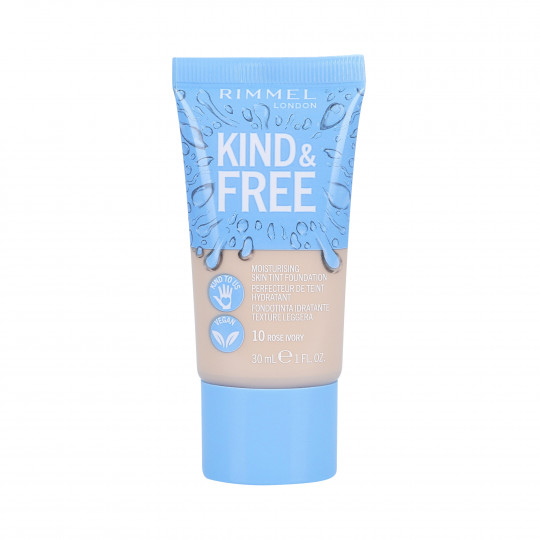 Base hidratante vegana RIMMEL KIND&FREE 010 Rose Ivory 30ml