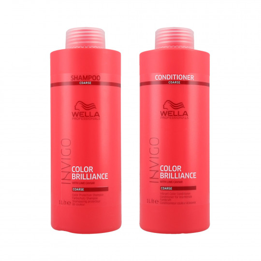 WELLA PROFESSIONALS INVIGO COLOR BRILLIANCE Zestaw do włosów grubych szampon 1000ml+odżywka 1000ml