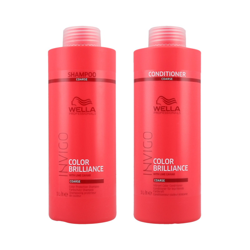 WELLA PROFESSIONALS INVIGO COLOR BRILLIANCE Conjunto para cabelos grossos shampoo 1000ml + condicionador 1000ml