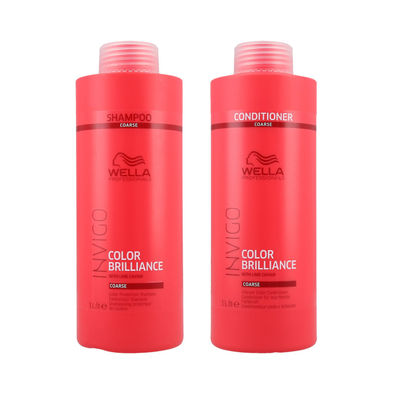 WELLA PROFESSIONALS INVIGO COLOR BRILLIANCE Zestaw do włosów grubych szampon 1000ml+odżywka 1000ml
