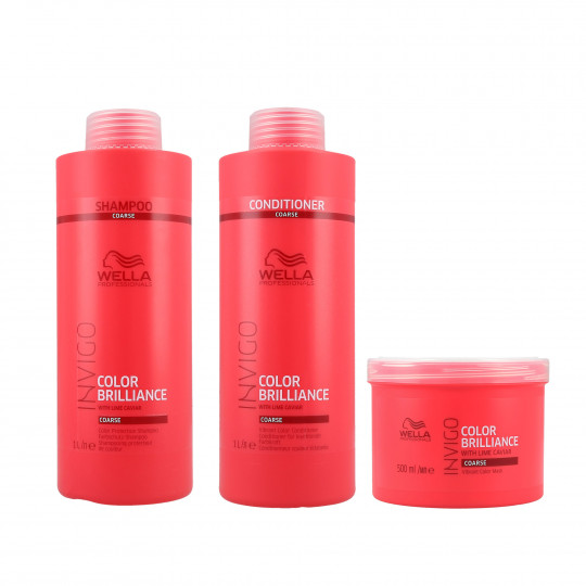 WELLA PROFESSIONALS INVIGO COLOR BRILLIANCE készlet dús hajra 1000 sampon + 1000 balzsam + maszk 500 ml