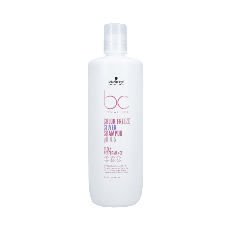 SCHWARZKOPF PROFESSIONAL BC COLOR FREEZE SILVER sampon ősz és szőke hajra 1000 ml